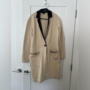 Ann Taylor Cream and Black Trench Coat